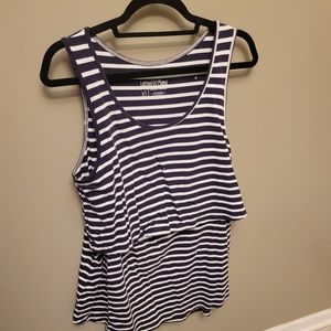 Purple and white latched mama nursing tank-XL